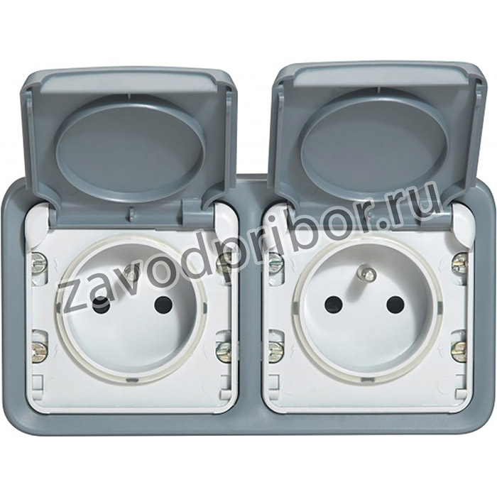 Legrand Plexo Серый Монтажная коробка 2-ая для наружного монтажа, горизонтальная,IP55