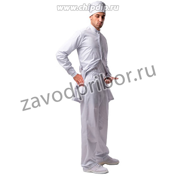 Антистатические брюки модельные женские, цвет - голубой (тип ткани: A), знак ESD, размер 44-46, Рост 158-164