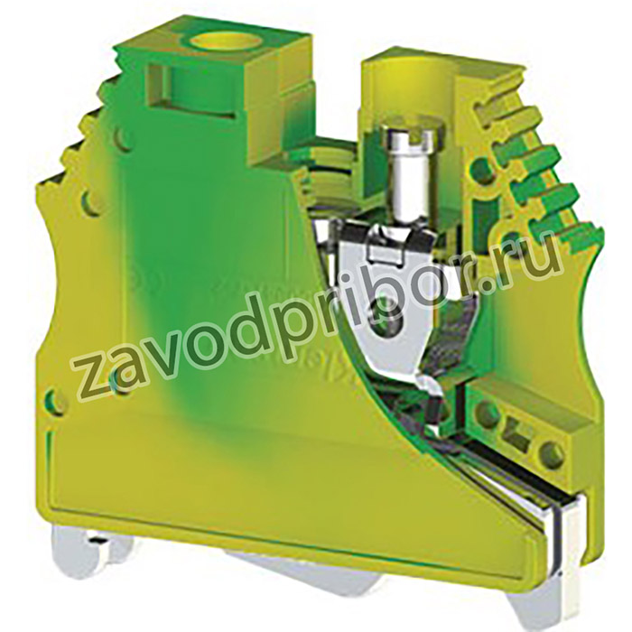 AVK10TK (земля), 334470 Клеммник на DIN-рейку 10 мм.кв.