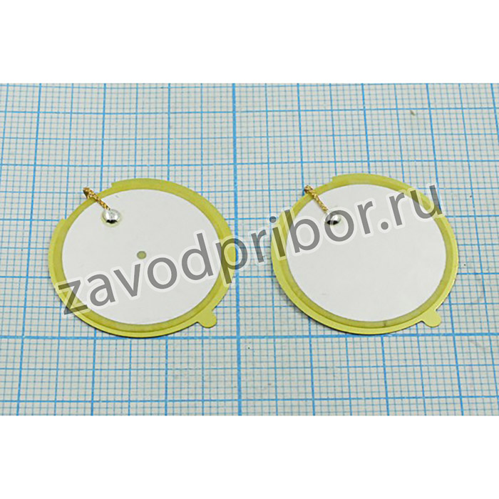 Пьезоэлектрическая диафрагма с двумя керамическими элементами на бронзовой основе 27x0.35мм, 2-х ст пб 27x0,35\\N\ 2,4\2C\VS-27T-24ASL\VOIS