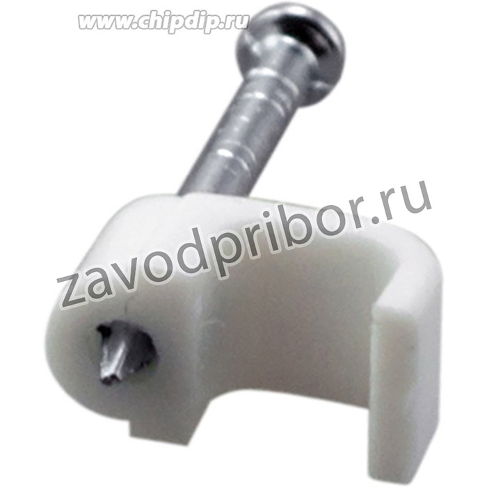 07-4206, Крепеж кабеля плоский 6 х 4 мм, белый (упак. 50 шт)