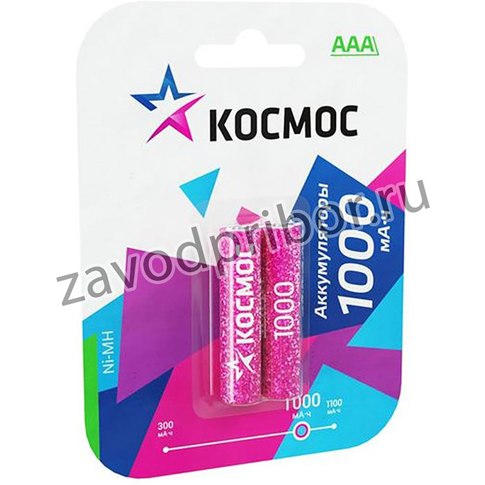 Аккумулятор AAA/R03 NI-MN 1000мА.ч BP-2 (блист.2шт) КОСМОС KOCR03NIMH(1000MAH)