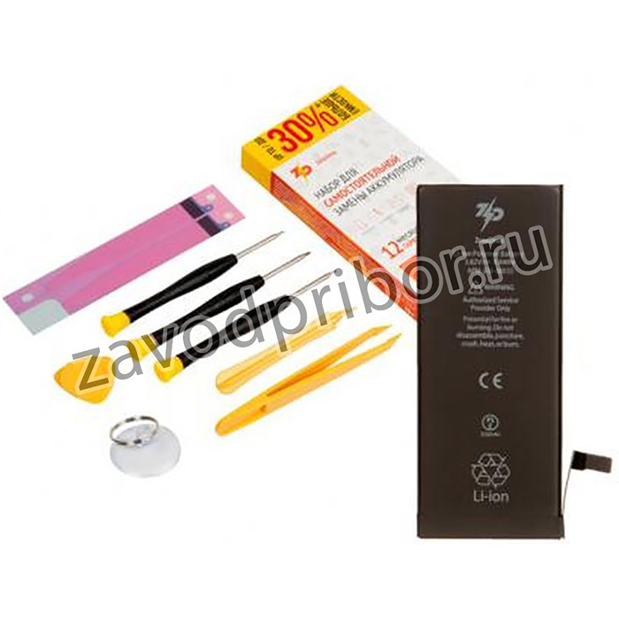 (iPhone 6S) аккумулятор в наборе ZeepDeep для iPhone 6S +31% повышенной емкости: батарея 2250 mAh, набор инструментов, монтажные стикеры, пр
