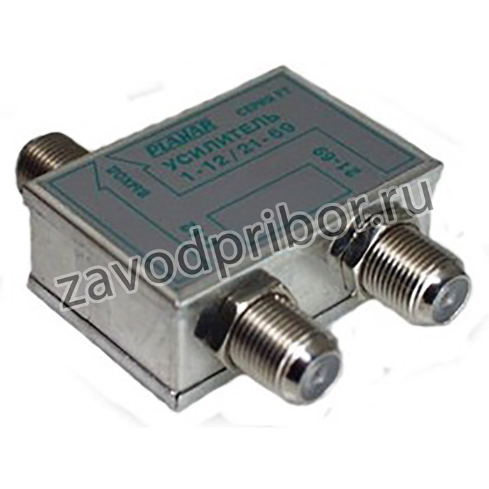 Антенный усилитель МВ-ДМВ, металлический корпус с "F"-разъемами, F2, 12В, FT; ант усил МВ-ДМВ\гн F-гн F2\\12В\FT\