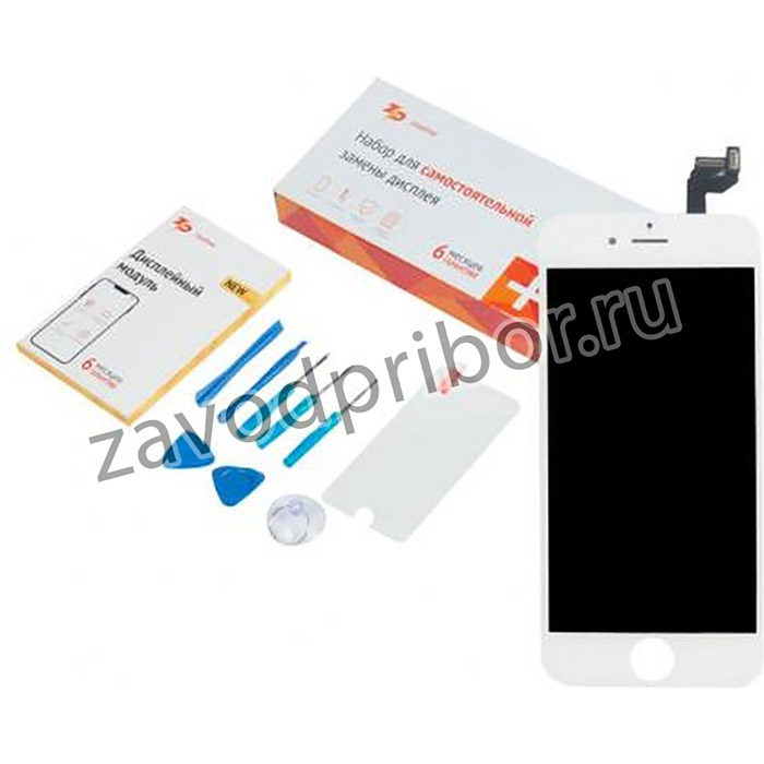 (iPhone 6S) дисплей для iPhone 6S в наборе ZeepDeep: экран белый, защитное стекло, набор инструментов, пошаговая инструкция