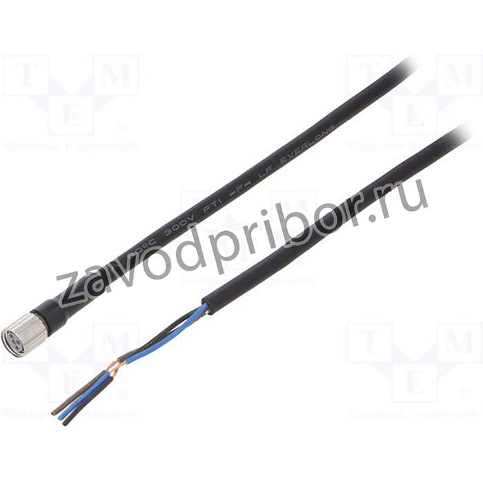 XS3FM8PVC3S10M, Соединительный кабель, M8, PIN 3, прямой, Дл.кабеля 10м, вилка, 1А