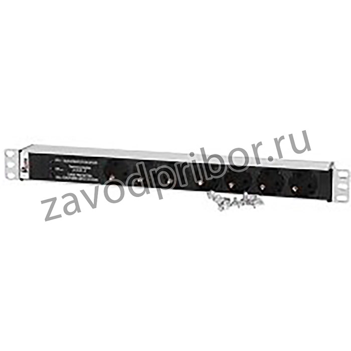 ЦМО Блок розеток Rem-10 без шнура с фил. и инд., 7 Schuko, вход IEC 60320 C14, 10A, алюм., 19" (R-10-7S-FI-440-Z)