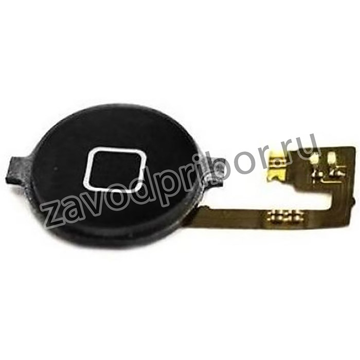 Кнопка HOME в сборе с механизмом и шлейфом для Apple iPhone 4 черная