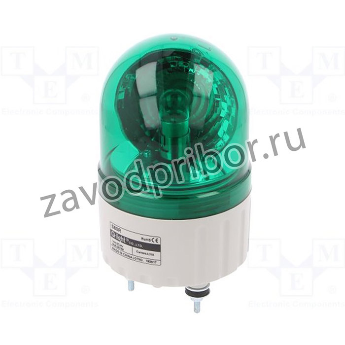S80R-24-G, Сигнализатор: световой, мигалка вращающаяся, зеленый, S80, 24ВDC