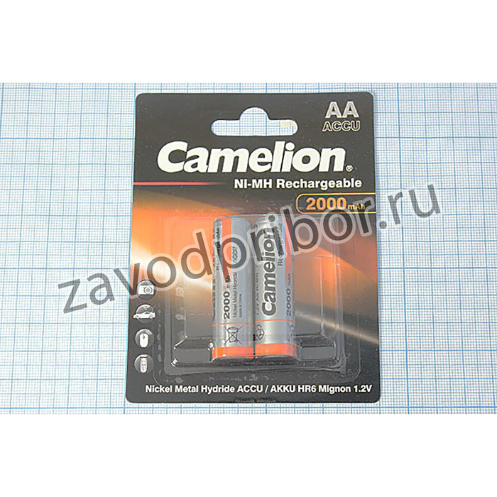 Аккумулятор 1,2В, 2000мАч, AA/HR6, NiMH, Camelion; аккум бат 1,2В\2000мАч\AA/ HR6\NiMH\\Camelion