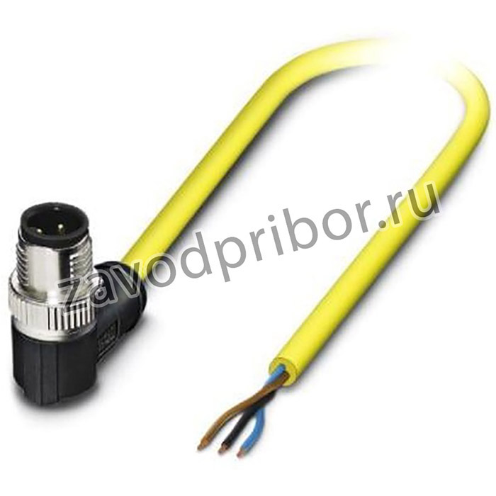 1424922, Sensor/Actuator cable, 3-position, PVC, Plug angled M12 SPEEDCON, A-coded, on free cable end, Cable