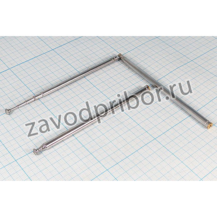 Антенна телескопическая, отв М 3,0, d 6, длина 122~412, 4+1 колена
