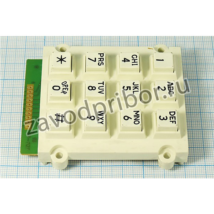 Клавиатура телефона, 3x4, 7C, белый/черный, AK-707-A-WWB; клав тлф\3x4\7C\бел/ чер\AK-707-A-WWB