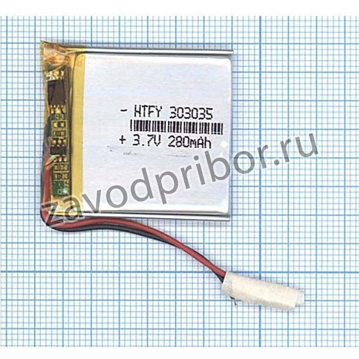 Аккумулятор универсальный 3x30x35 мм 3.8V 280mAh Li-Pol (2 Pin)
