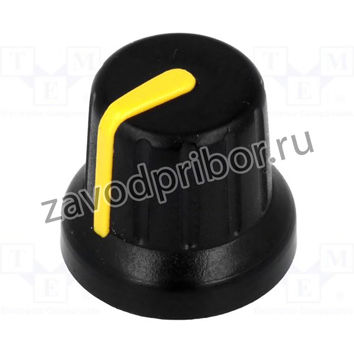 GMN-4YL, Ручка, миниатюрный,с указателем, ABS, dоси: 6мм, d16x14мм, черный