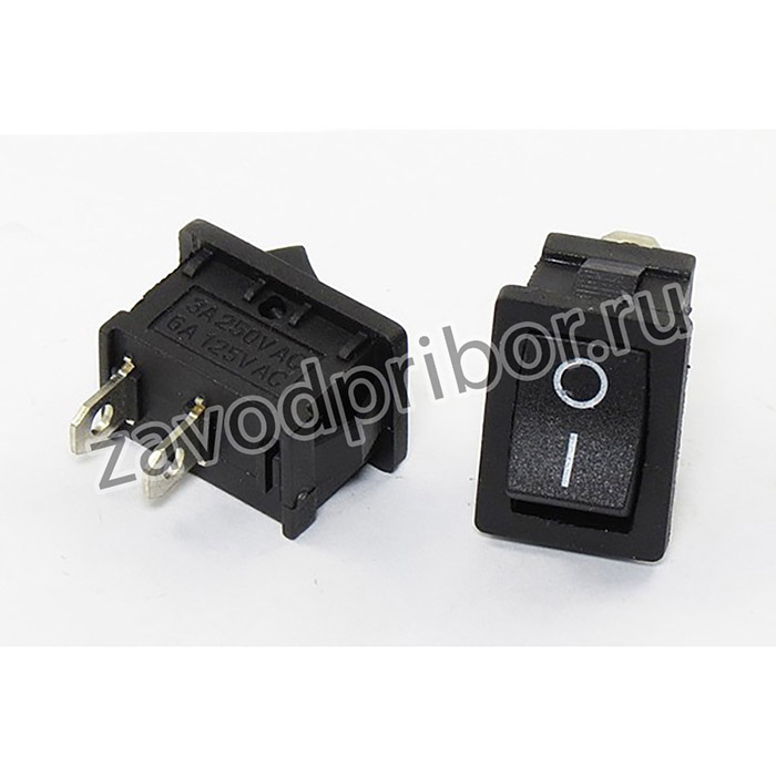 Переключатель клавишный, контакты 2T, 3А, ON-OFF, подсветка черная, MRS101-C3