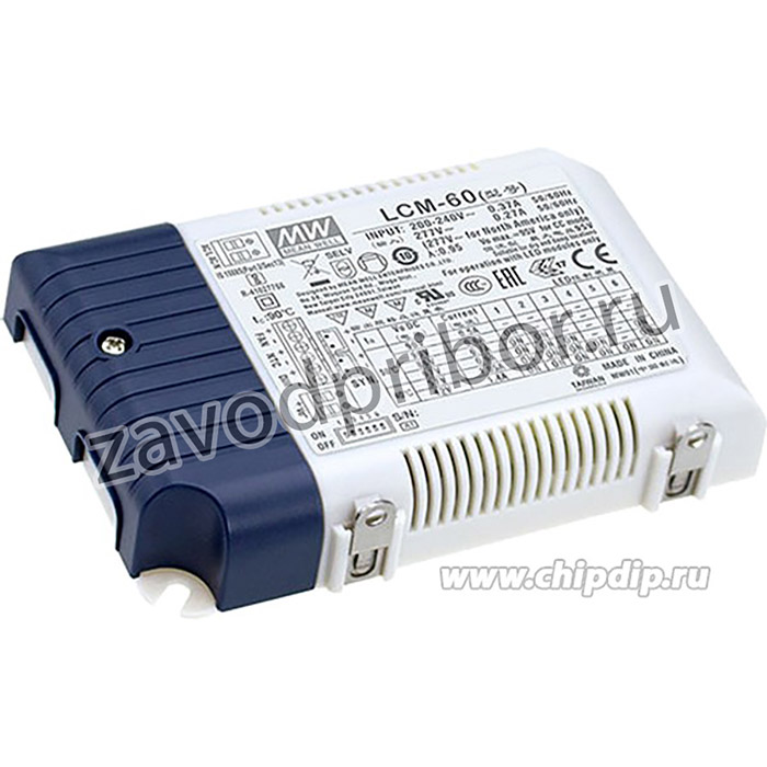 LCM-60, AC/DC LED, 2…90В,0.5...1.4А,60Вт, блок питания для светодиодного освещения