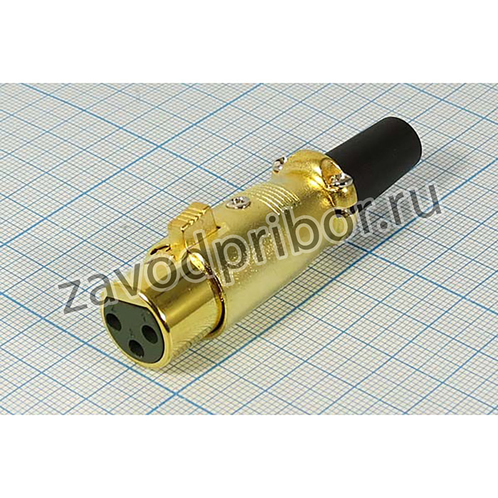 Разъем микрофонный XLR розетка, контакты 3P, монтаж на кабель, MC908G-3P