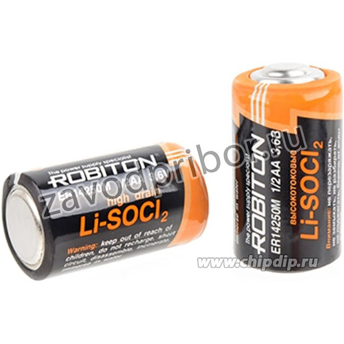 ER14250M (1/2AA), Элемент питания литиевый 800 mAh, 14.5х25.2(1шт) 3.6В, высокотоковый