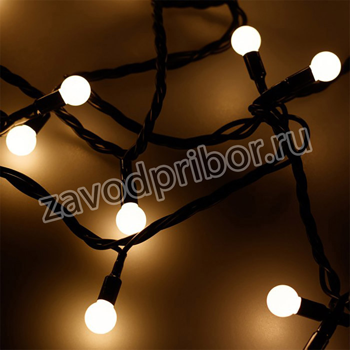 Arlight Светодиодная гирлянда ARD-BALL-CLASSIC- D13-5000-BLACK-50LED WARM (230V, 3.5W) (Ardecoled, IP65)