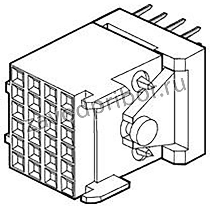 HM1S41TRR000H6LF, 4 Row Signal Receptacle, Straight, Solder-to-Board, 24 position