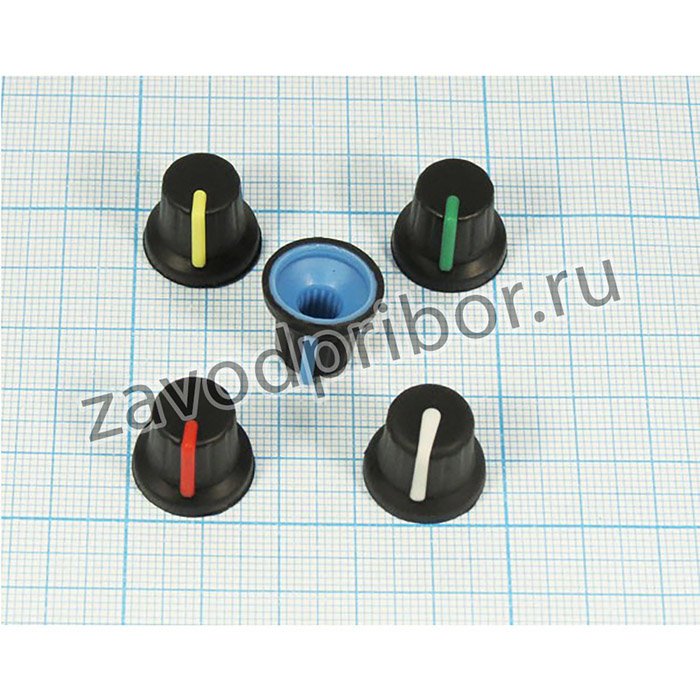 Ручка, внутренний диаметр d6,0, 18 зубцов, размер 16x14,5, пластик, черный/зеленый, CR-B
