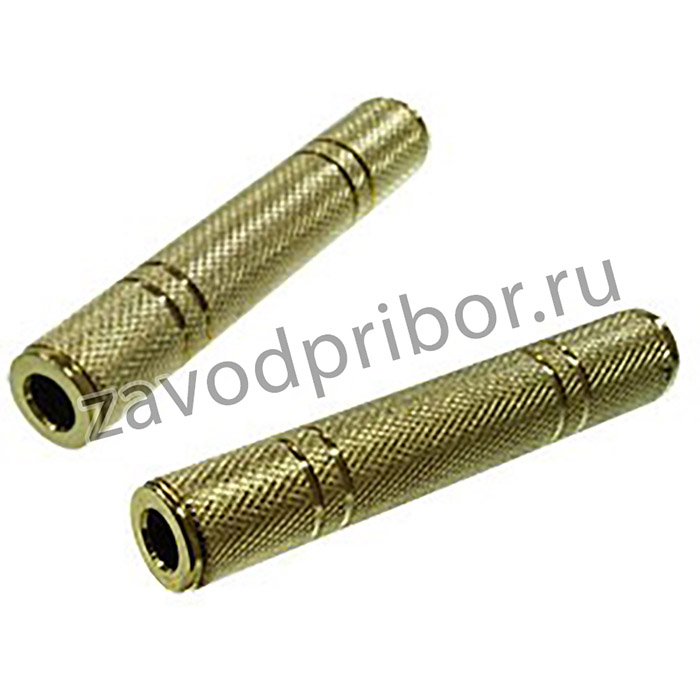 2-186G, переходник 6.35мм гнездо стерео - 6.35мм гнездо стерео металл