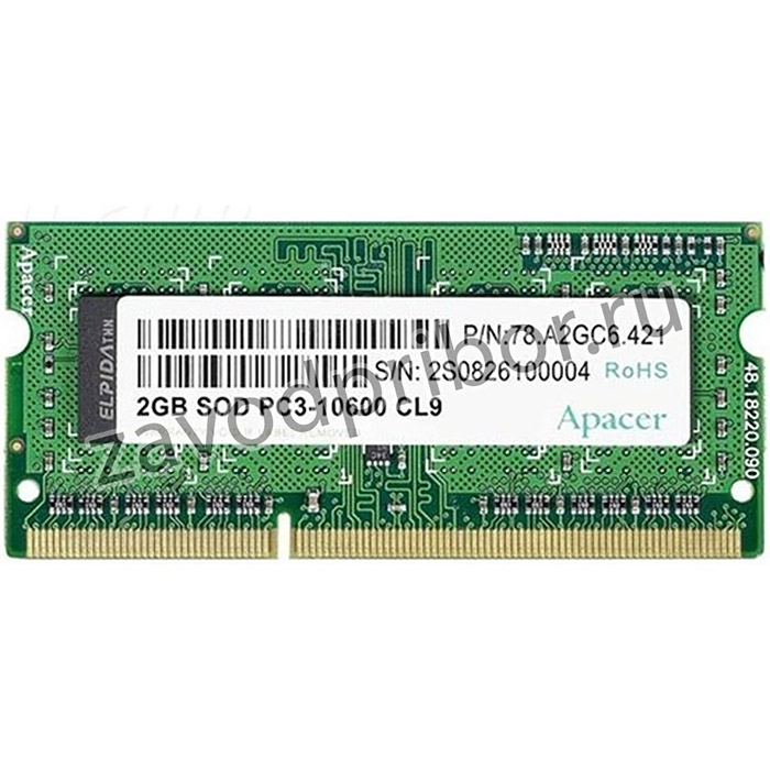 Оперативная память Apacer DDR3 4GB 1600MHz SO-DIMM (PC3-12800) CL11 1.35V (Retail) 512*8 3 years (AS04GFA60CATBGJ/ DV.04G2K.KAM)