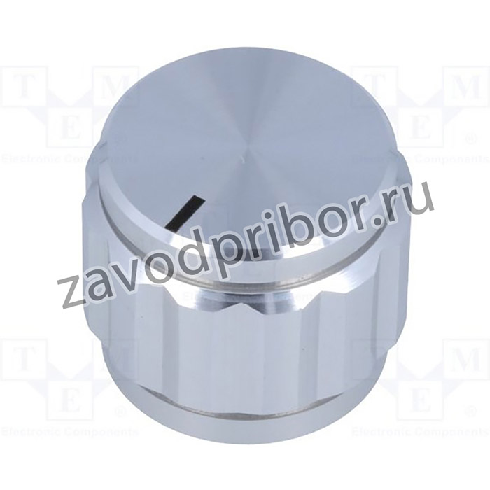 GS6.4-22X19, Ручка, с указателем, алюминий, dоси: 6,35мм, d22x19мм, серебристый