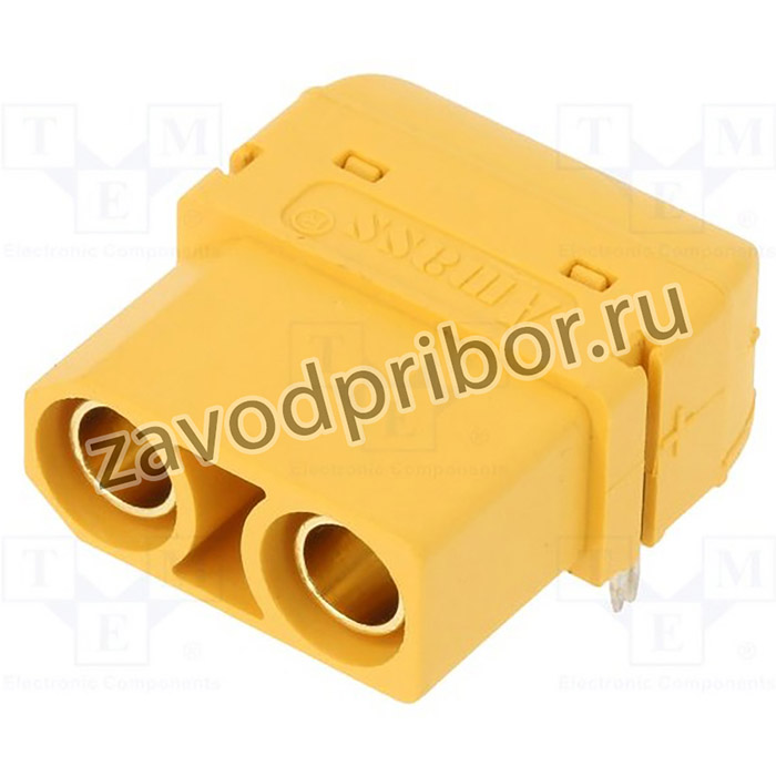 XT90PW-F, Гнездо питания DC XT90 "мама" PIN 2 PCB THT Цвет желтый