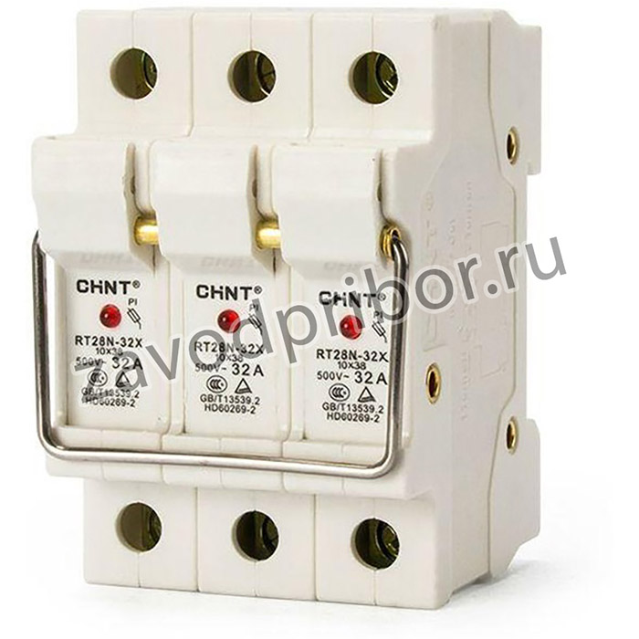 Держатель плавких вставок с индикацией RT28N-32X 10х38 3П CHINT 520349