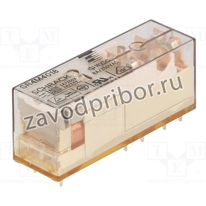 SR4M4018, Реле: электромагнитное, 3PST-NO + SPST-NC, Uобмотки: 18ВDC, 8А