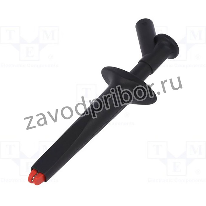 AB200-21, Щуп-зажим, "крокодил", 16А, черный, Покрытие: никелированные, 1кВ