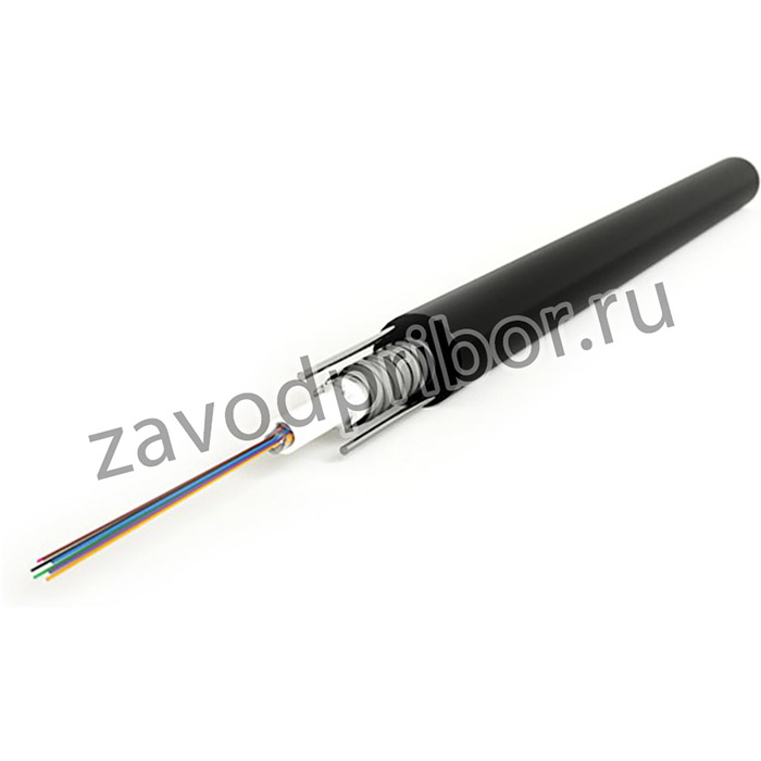 01 Кабель волоконно-оптический Hyperline 9/125 (SMF-28 Ultra) одномодовый 8 волокон, гелезаполненный, бронированный, внешний PE, черный