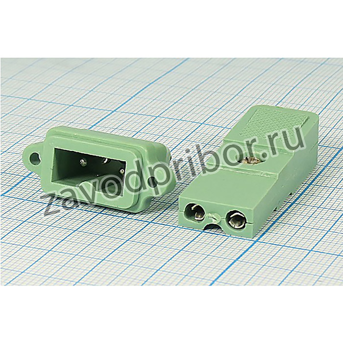 Разъем питания AC вилка+разъем питания розетка, 2P7.5, 2 A, AC-029
