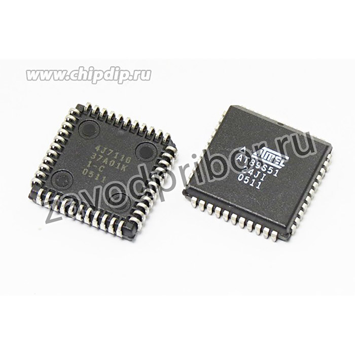 Микросхема 89S51-24JI, корпус PLCC44, контрол; ATMEL