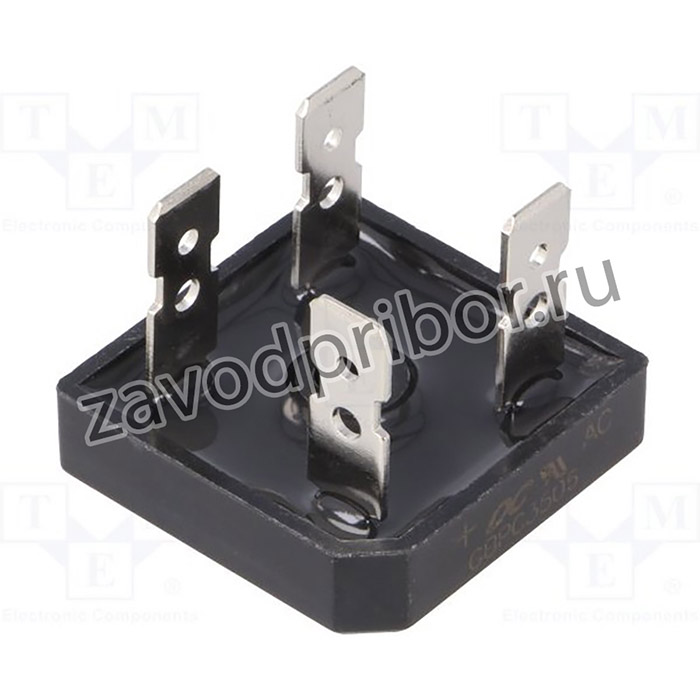 GBPC3506, Диодный мост: однофазный, Urmax: 600В, If: 35А, Ifsm: 400А, MBR-25