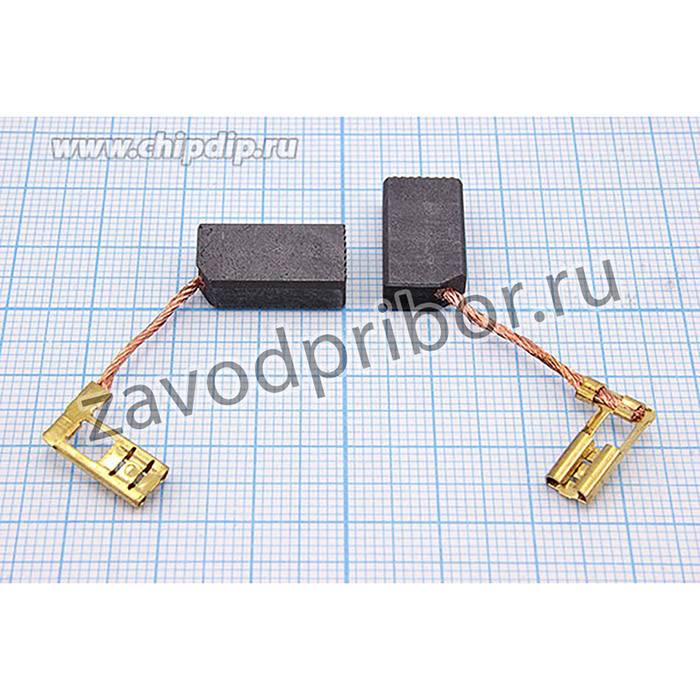 Щетка для двигателей, 5x10x18 мм, для Bosch X44; двиг щетка\ 5,0x10x18\клем/гн 4,8угл\угл\X44\