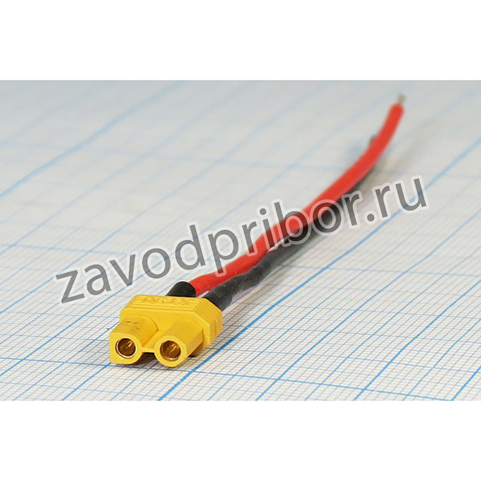 Разъем питания DC розетка , 2L, L-10см, на кабель, XT-30F