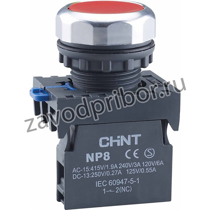 CHINT Кнопка управления NP8-11BN/4 без подсветки, красная 1НО+1НЗ IP65 (R)