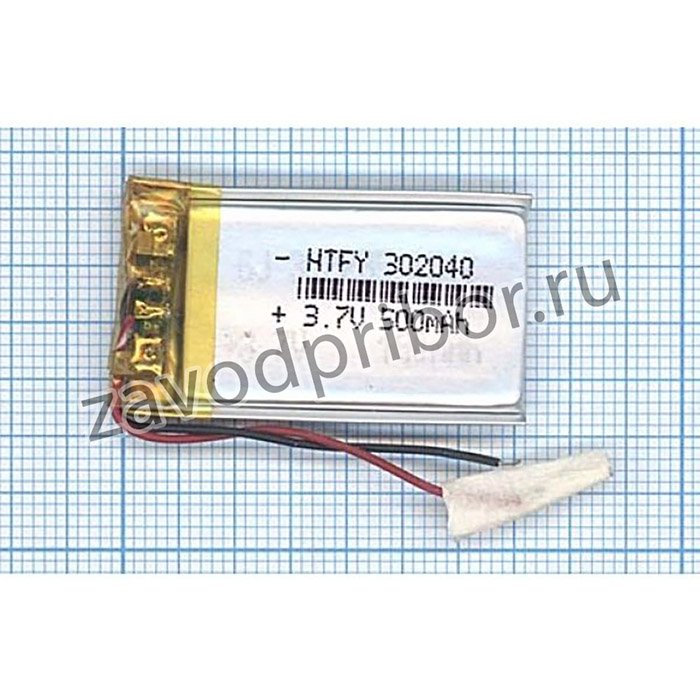 Аккумулятор универсальный 3x20x40 мм 3.8V 500mAh Li-Pol (2 Pin)