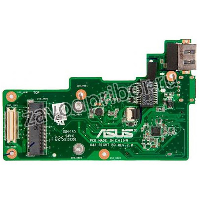 (69N0HZB10B02-01) плата расширения U43 RIGHT BD Rev:2.0 для ноутбука Asus U43JC, U43SD, U43SW, U43F (плата портов и контроллера LAN)
