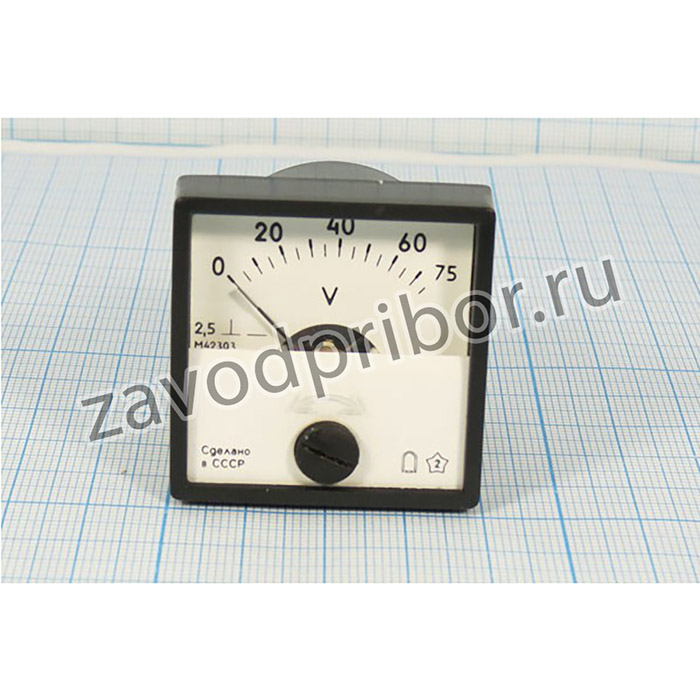 Головка измерительная вольтметр 40x40, 75В, М42303, 2,5; гол В 40x40\ 75В\М42303\2,5\