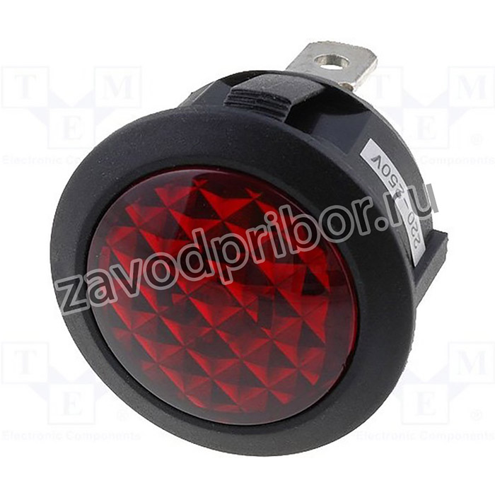 R9-92N-02-R, Индикат.лампа: с неоновой лампой, выпуклый, красный, 230ВAC, IP20