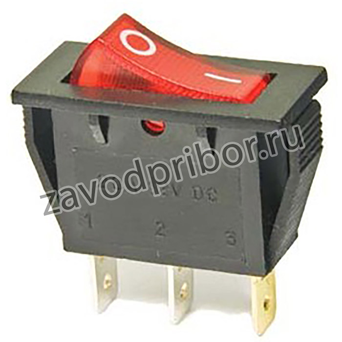 Переключатель клавишный, контакты 3T, 15А, ON-OFF, 14x32h16, подсветка ILсиняя, IRS-101-3C
