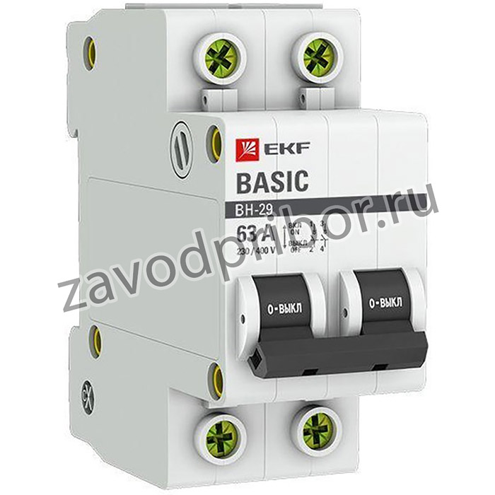 Выключатель нагрузки 2п 63А ВН-29 Basic EKF SL29-2-63-bas