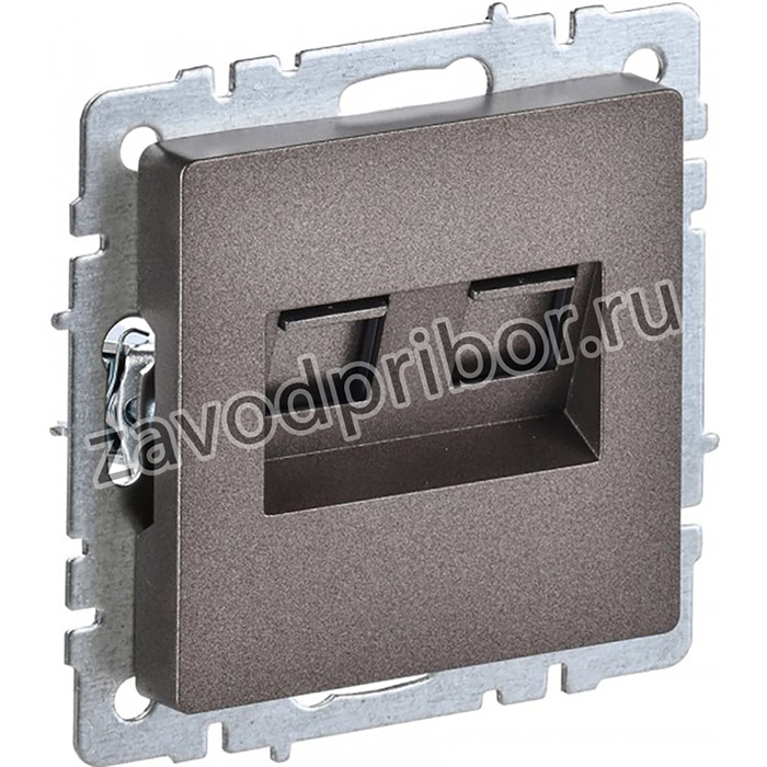 IEK BRITE Розетка компьютерная двойная RJ45 кат.5E РК10-2-БрТБ темная бронза
