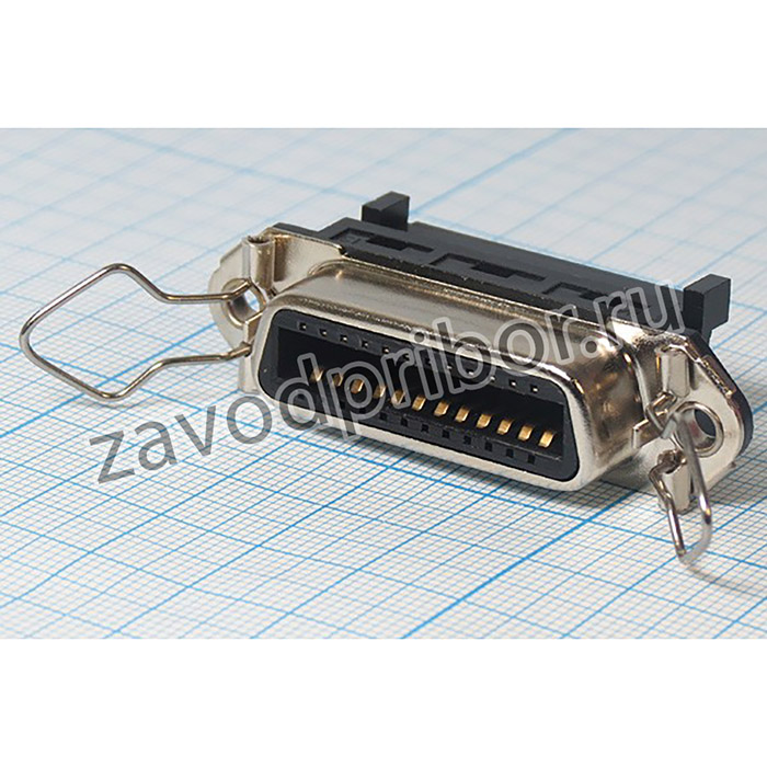 Разъем CENTRONICS розетка, шаг P2.16, контакты 24HC, монтаж на шлейф, , CENI-24F