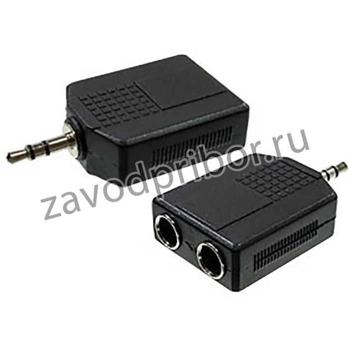 2-111(NP-577B), переходник 3.5мм штекерстерео - 2 x 6.35ммгнездо стерео плас.