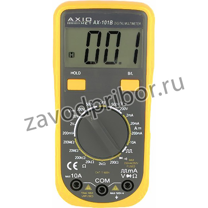 AX-101B, Цифровой мультиметр, LCD 3,5 цифры (1999),с подсветкой, 2-3x/с